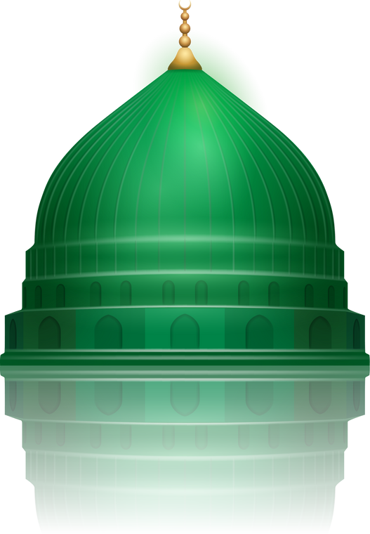 Green mosque dome with geometric pattern